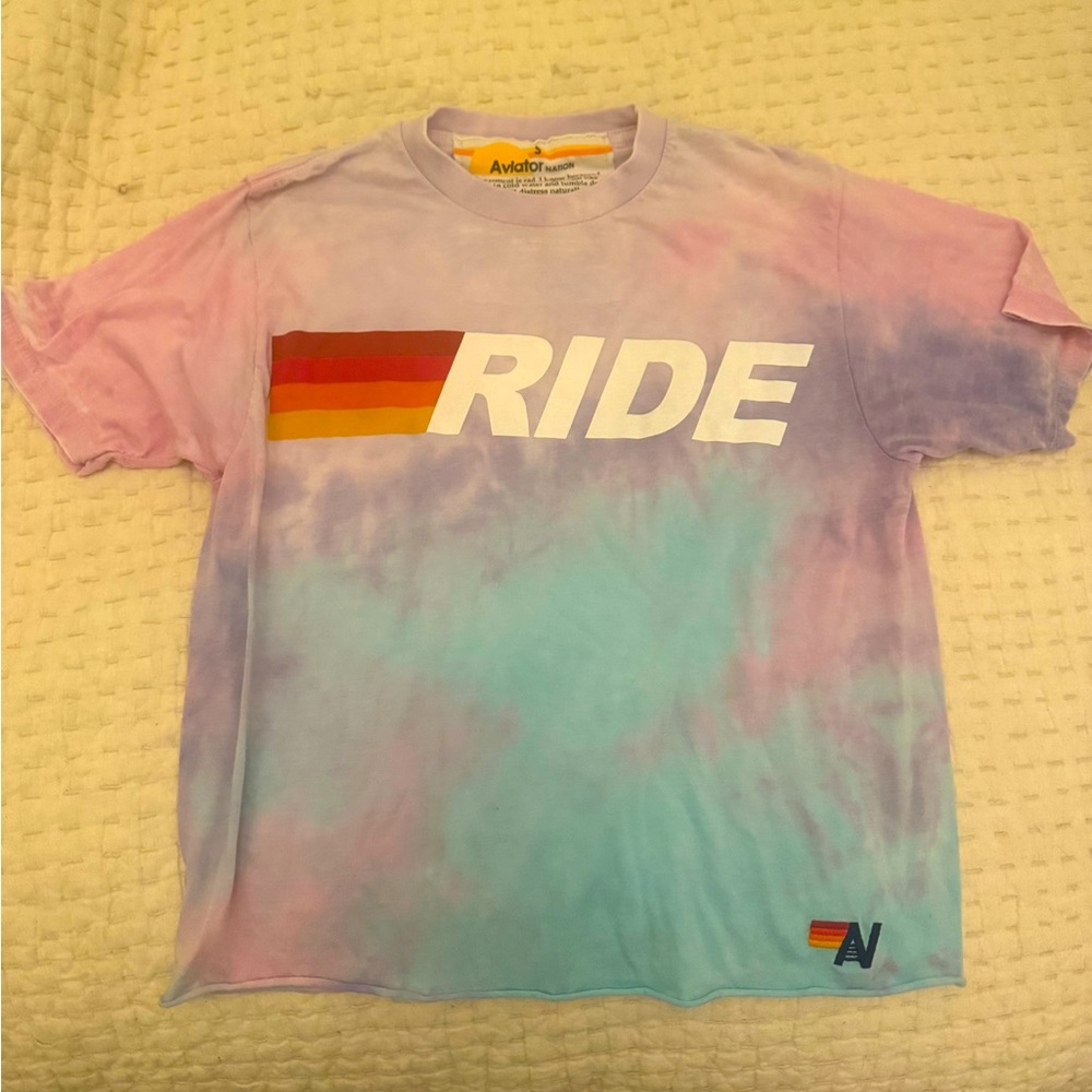 Aviator nation Ride t-shirt tie dye size Small
